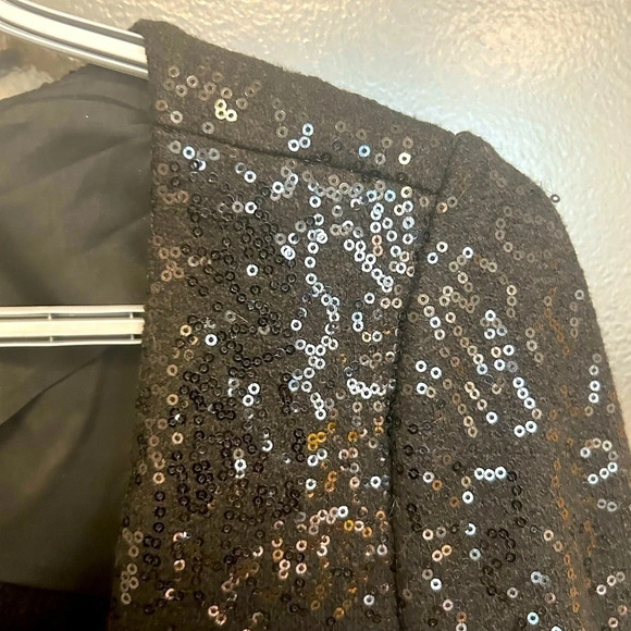 BR black  label Banana Republic sequin moto worn once size 4 beautiful - Picture 2 of 13